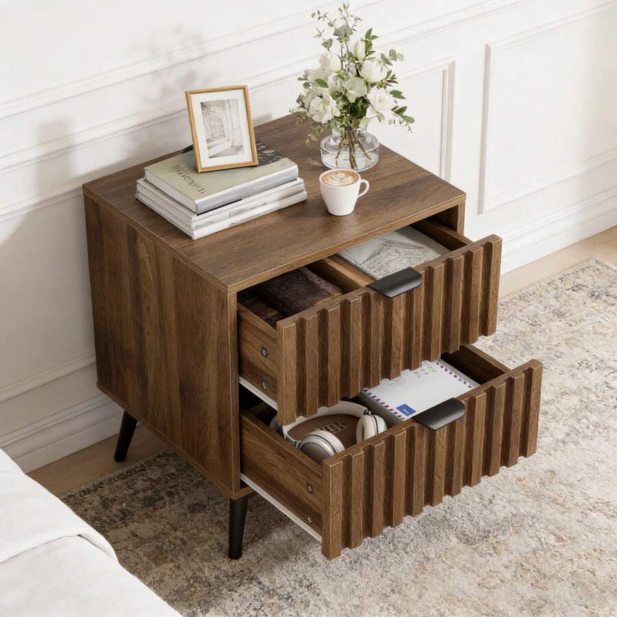 Nightstands - Walnut + MDF - View 1