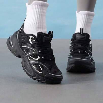 Skechers Women's 2026 Spring New UNO RYZE Cushioned Moonlight Shoes, 2nd Generation Air Cushion Panda Sneakers, Casual Sports Shoes 177606-BBK