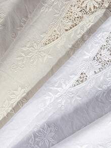 1 Yard Embroidered Decorative Lace Trim, 48cm Hollow Embroidery Fabric For Clothing, Dress, DIY Sewing Supplies - Openwork Flowers - View 7