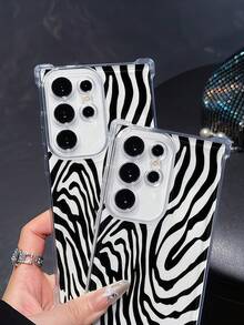Zebra Pattern 1pc Creative Mountain & Stripe Transparent Shockproof High Screen Design Phone Case Compatible With 9 Pro XL, Smart 8, Hot 40i, Spark 20, Spark 20C, Spark Go 2024, Moto G84, Honor X9b, Ace 3V, Galaxy S26 S25 S24Ultra S24Plus S24FE S23 S22 S21 S20 A73 A72 A70 A55 A54 A53 A52 A50 A30 A42 A35 A34 A33 A25 A24 A20 A30 A15 A56 A57 A16 A17 A07 - Clear - View 3
