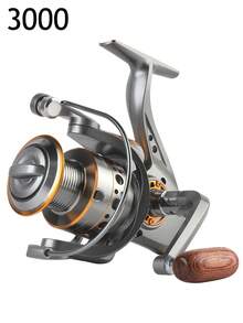 BILLINGS Spinnrulle, spinnfiskerulle för sötvatten och saltvatten, max drag 26LB, utväxling 5,2:1, 1000-7000-serien med metallvikningsvippa och aluminiumspole - Silver - Visa 8