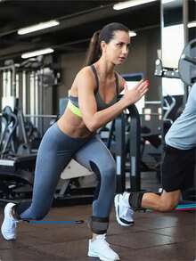 6件套阻力带套装，带脚踝绑带，适用于健身锻炼、臀部训练，男女通用，可用于腿部和臀部锻炼、普拉提家庭锻炼（10磅、20磅、30磅） - 彩色 - 查看 4