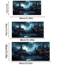 1pc Dark Castle Super Cool Large Gaming Mouse Pad, Thick Desk Mat, Non-Slip Rubber Material Mouse Pad, Great Gift For Friends - Dark Night Castle - View 10