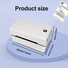 Marklife D200 高速货运标签打印机，高速 USB 热敏打印机，适用于打印货运包裹标签、发票、地址等，兼容安卓、iOS、Windows 系统，内含 20 张打印纸 - 美規A型插(110-127V) - 查看 5