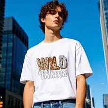 1pc/2pcs/3pcs Mom Letter Heat Transfer Decal, Ombre Blue & Purple Pattern, Applicable For T-Shirt, Jeans, Sweater, Handbag, Pillow, Cushion - L - View 2