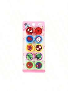 Marvel 1套/10件装蜘蛛侠派对礼品袋填充物贴纸印章拍拍手环糖果袋皮纳塔袋派对装饰用品完美的生日和节日礼物 - 彩色 - 查看 5