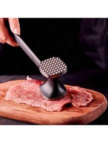 Double-Sided Meat Tenderizer, Steak Hammer, Double-Faced Pounding Tool, Garlic Crusher, Meat Tenderizer, Chicken Meat Mincer, Manual Meat Grinder, Multi-Function Steak & Chicken Meat Tenderizer - Multicolor - View 6