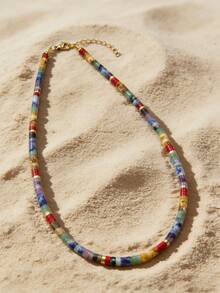 ZIRUISP 1pc 7 Chakra Choker Necklace For Women, Natural Stone Beaded Necklace, Spiritual Healing Reiki Yoga Energy Necklace, Anxiety Relief Jewelry Gift - Multicolor - View 5