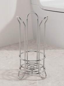 1pc Metal Upright Tissue Paper Holder, Bathroom Toilet Roll Dispenser - Vertical - View 6