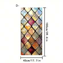 1/4pcs Colorful Geometric Pattern Glass Window Film, Static Cling Privacy Decorative Sticker For Bathroom Home, Removable No Glue Window Decal - Frosted Film - View 14