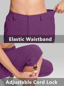 KEFITEVD Women's Hiking Pants Quick-Dry Soft Lightweight Multi-Pockets Pants Camping Cycling Fishing Summer - Red Violet - View 5