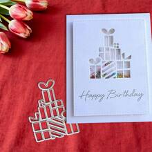 创意礼盒模具、DIY剪贴簿相册和压花模板、贺卡制作工具、卡片纸切割工艺品、礼品卡制作模板模切。 - 銀色 - 查看 4