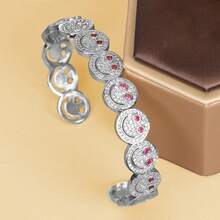 银色笑脸手链，斋月礼物，适合日常佩戴、约会、聚会和馈赠 - 手鐲 - 查看 1