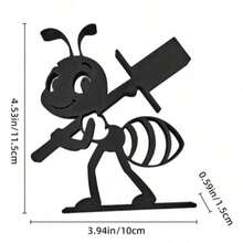 Ant-Shaped Roll Paper Holder, Toilet Paper Holder Bathroom Creative Ornaments, Multi-Functional Paper Towel Storage Crafts, Plastic Material (Excluding Paper Towels) - Black - View 7