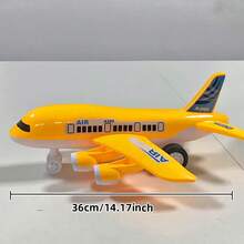 Juego de avión de juguete grande y amarillo, aprende y entiende el conocimiento de la aviación civil, regalo de cumpleaños para niños, regalo de Año Nuevo - Amarillo - Ver 5