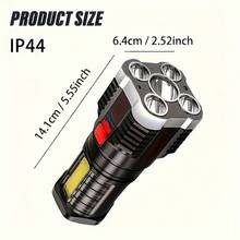 LiHangStar 1/2/4pcs LED Super Bright Flashlight, Portable Handheld Flashlight, Rechargeable Camping Light With COB Side Light And 4 Lighting Modes, Suitable For Camping, Hiking, Outdoor Activities, Home Emergency Use - Portable Flashlight - View 8