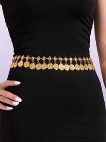 1pc Bohemian Style Gold Sexy Waist Chain - Gold - View 1