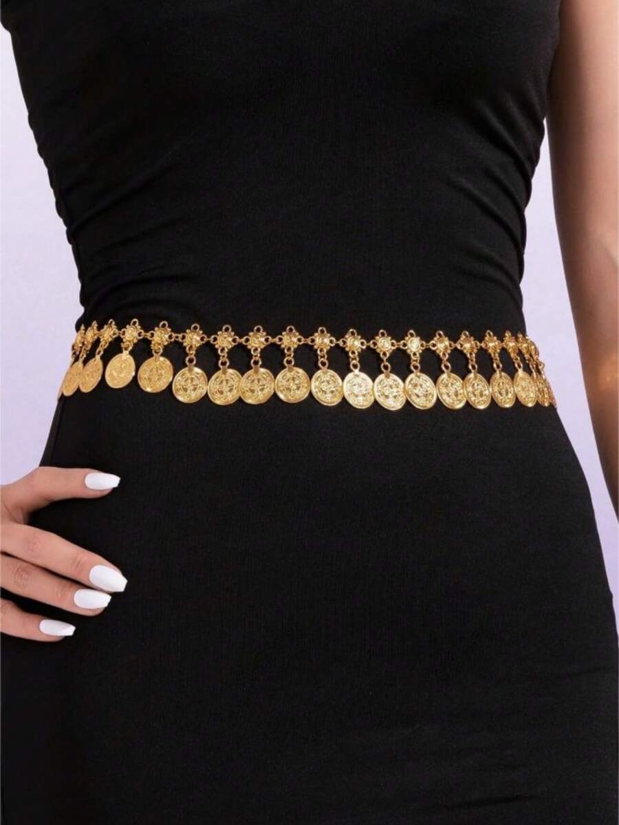 1pc Bohemian Style Gold Sexy Waist Chain - Gold - View 1