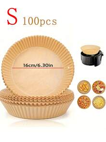 50/100个圆形/方形空气炸锅烘焙纸垫 - （可选100/500个蛋糕烘焙纸杯）一次性烘焙用品，耐热，防油，适用于空气炸锅、烤箱、微波炉、压力锅，可用于烘焙蛋糕、薯条、鸡肉、香肠、糕点、纸杯蛋糕、饼干、披萨等。 - 查看 18