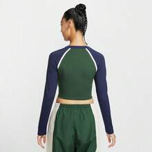 Nike AS W NSW STREET LS BODY BOLD C 女士长袖T恤，针织无领，TIF0339-323 - 綠色 - 查看 2