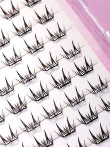 AYRMILLA 5-12mm 60 Clusters Glue-Free Natural DIY Cute Deer Fairy Ultra-Fine Stem Feather False Eyelashes, Natural Curly, Extending Outer Lash Line, Soft Crossing Lashes Suitable For Wedding, Party, Nightclub, Work Meeting, Beginner Fairy Makeup And Cosplay, Student Stage, Studio And More. Loved By Korean, Japanese And European Girls Style, No Glue Required - C - 查看 5