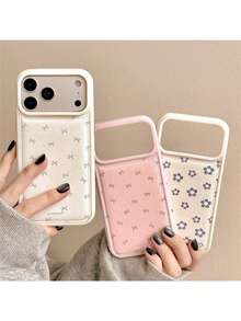 1个秋冬简约时尚蝴蝶结花朵手机壳，兼容苹果17/17 Air/17 Pro/17 Pro Max、16/16 Plus/16 Pro/16 Pro Max、15/15 Plus/15 Pro/15 Pro Max、14/14 Plus/14 Pro/14 Pro Max、13/13 Pro/13 Pro Max、12/12 Pro/12 Pro Max、11/11 Pro Max，时尚防震保护套 - 彩色 - 查看 1