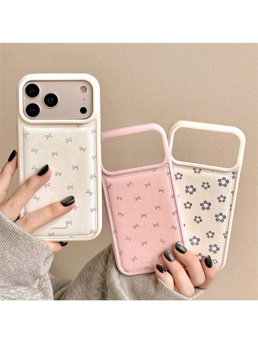 1个秋冬简约时尚蝴蝶结花朵手机壳，兼容苹果17/17 Air/17 Pro/17 Pro Max、16/16 Plus/16 Pro/16 Pro Max、15/15 Plus/15 Pro/15 Pro Max、14/14 Plus/14 Pro/14 Pro Max、13/13 Pro/13 Pro Max、12/12 Pro/12 Pro Max、11/11 Pro Max，时尚防震保护套 - 彩色 - 查看 1