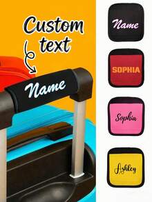Custom Name Luggage Handle Wrap, Personalized Suitcase Handle Wraps With Text, Customized Stroller Identifier, Customizable Luggage Wraps For Suitcase, 14x15cm, Orange/Red/Blue/Yellow/Rose Red/Black/Green, Luggage Wrap, Mother'S Day Gift, Easter Gift, Valentine'S Day Gift, Birthday Gift - Multicolor - View 4