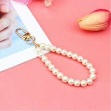 1 chiếc móc khóa ngọc trai giả, dây đeo cổ tay đính hạt, phụ kiện xe hơi, quà Giáng sinh cho giáo viên, bạn bè, chị gái. - Vàng - Xem 7