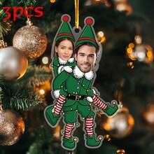 Personalized Funny Elf Photo Decoration, Customized Funny Expression, Gift For Husband And Wife, Christmas, Anniversary, Wedding, Singles Party Photo Gift - Multicolor - View 9