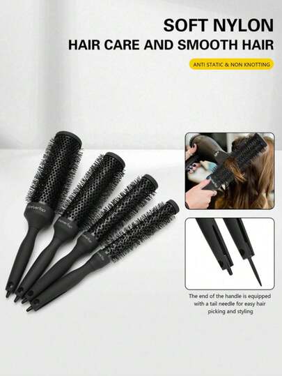 4 Sizes Anti-Static Blow Dryer Styling Comb, Straightening & Curling Hair Brush, Travel Essential, Hair Styling Tool, Hairstyling, Hair Brush, Back Brush, Styling Comb, Curling Comb, Edge Brush, Hair Comb, Hairstyling Brush Set, Hairstyling, Curling Comb, Detangling Brush, Women Hair Brush, Hair, Travel, Hairstyling Products, Hairstyling Tools, Hairstyling Accessories, Hairstylist, Hairstylist Supplies, Salon, Hairstyling Equipment