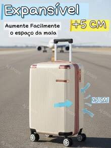 10kg Standard ANAC Travel Suitcase With 360° Removable, Expandable, Rigid, Lightweight, Durable, Premium ABS, Small Executive Carry-On Luggage, Sturdy, Reinforced, Silent Wheels, YGM Suitcases, Colors: Black, Blue, Pink, Gold, Silver, Beige - Bạc - Xem 8