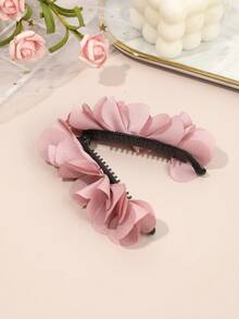 1pc Floral Banana Hair Clip, Suitable For Ponytail, Thick Hair, Hair Accessory For Women & Girls,Travel,Birthday - Multicolor - View 6