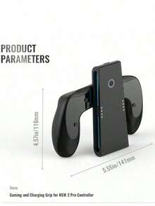 2-In-1 Charger & Grip For Switch 2 Joy-Con - Left/Right Mini Controller Charging Stand, Play & Charge Simultaneously Without Interrupting Gameplay - Black - View 4