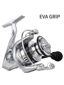 BILLINGS 1000-7000 Series Spinning Fishing Reel,Max Drag 12KG With Metal Spool And Rocker,Gear Ratio 5.2:1,Metal Grip&Eva Grip Left Right Interchangeable,Suitable For Saltwater Freshwater Fishing - Silver - View 4