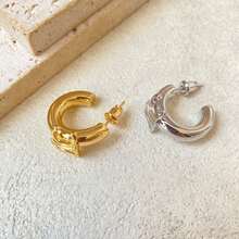 新款几何字母设计耳环，独特优雅奢华时尚女士耳环 - 幾何字母耳環 - 查看 4