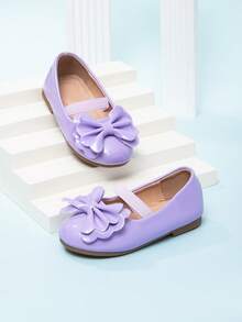 2026 Nuevos zapatos de baile de estilo princesa con punta redonda y sin cordones para niñas, primavera - Morado - Ver 3