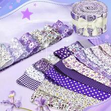 40 Rolls 2.56" X 19.7" Purple Jelly Roll Fabric, Suitable For Sewing, Quilting, Carpets And Other Crafts - Colorful - View 3