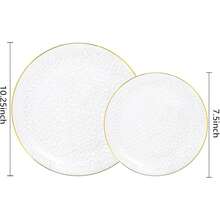 1/12/25/50pcs European Style Luxury High-End Transparent Hammered Single Gold Rim Plates, Elegant Western Plates & Dessert Plates, Suitable For Weddings, Parties, Birthdays, Afternoon Tea, Family Gatherings, Hotels, Festivals, Reusable Tableware - Clear - View 9