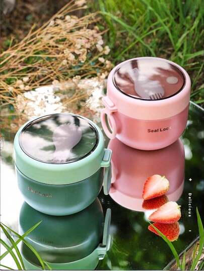 1 Stück Haferflocken Frühstücksbecher, Joghurtbecher, Salatbecher, Bento Box, versiegelter Haferflocken Behälter, tragbarer Frühstücksbehälter, wiederverwendbar für Obst, Pudding, Joghurt, Salat, Getreide, Milch, Suppe und mehr, geeignet für Zuhause, Schule, Büro, Reisen und Outdoor-Picknick, Weihnachtsgeschenk