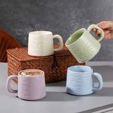 1pc Rock Ceramic Mug With Lid & Spoon, Gift Box, Luxury Style Daily Use Mug, Suitable For Leaders, Friends, Minimalist Cup - Multicolor - View 4