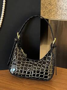 1pc Fashion Stone Texture Shoulder Bag, Handbag - Type 1 - View 7