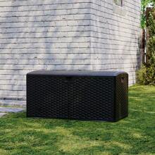 strundghti Large 99 Gallon Outdoor Storage Deck Box, Waterproof Resin Lockable Container For Patio Cushions, Garden Tools And Pool Equipment - Black - View 4