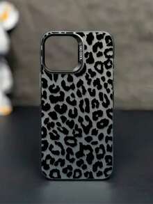 Cheetah,Leopard Print 1pc Black Leopard Print Full Coverage Phone Case Compatible With IPhone 16/15 Pro Max/15 Pro/15/14/13/12/11, 13 Pro/14 Pro Max, Series - Multicolor - View 2