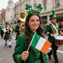 祝您好运！圣帕特里克节三叶草发箍 - 趣味十足、喜庆闪亮的绿色头饰，为圣帕特里克节庆祝活动增添光彩 - 彩色 - 查看 9