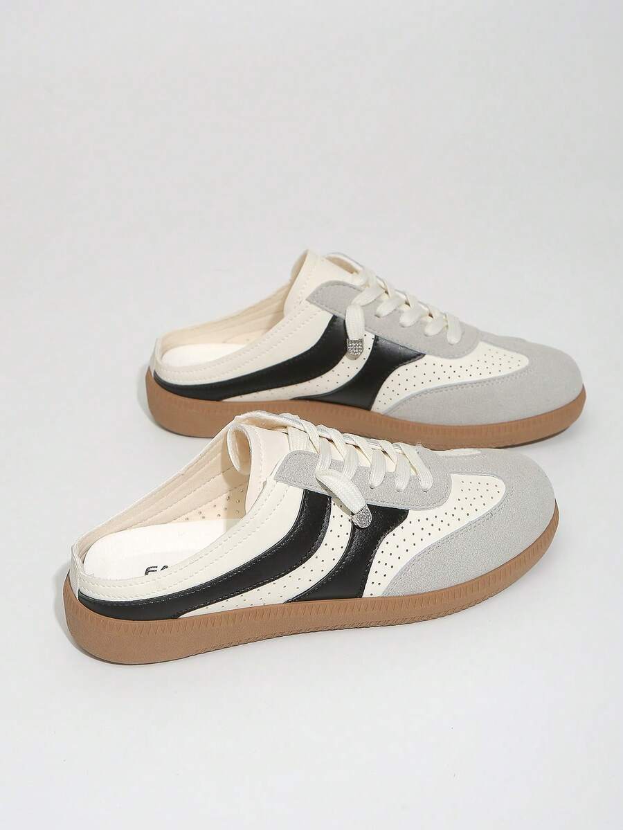 Nuevas sandalias deportivas planas de malla para mujer, diseño deportivo exterior talla grande reciente - Negro - Ver 1