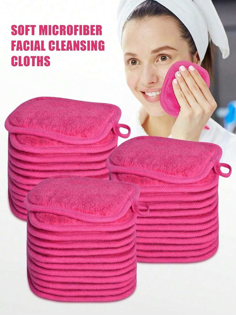 12pcs Reusable Makeup Remover Pads, Edged Design, Soft & Moisturizing Cleansing Wipes, Available In 6/3/1 Packs - Multicolor - View 1