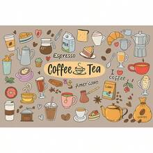 1件装咖啡机垫，台面餐具垫，硅藻土厨房餐垫，咖啡印花餐具垫，沥水垫，适用于厨房咖啡吧 - 彩色 - 查看 10