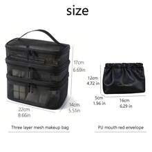 2pcs Multifunctional Large Capacity Women Cosmetic Bag, Makeup Organizer Pouch - Multicolor - View 4