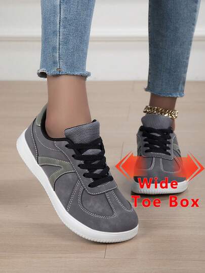 Women's Minimalist Wide-Toe Skate Shoes, Lightweight Non-Slip Wide-Toe Sneakers, Fashionable Versatile Wide-Toe Flat Shoes, Suitable For Wide-Feet Teenagers' Casual Sports Shoes, Unisex Zero-Drop Wide-Toe Casual Shoes Providing Comfortable Space For Your Feet